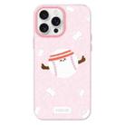 For iPhone 16 Pro Max Skin Feeling Jelly TPU Hybrid PC Phone Case(Sports Baseball Pink) - 1