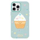 For iPhone 16 Pro Max Skin Feeling Jelly TPU Hybrid PC Phone Case(Ice Cream Polka Dot Light Green) - 1