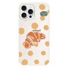 For iPhone 16 Pro Max Skin Feeling Jelly TPU Hybrid PC Phone Case(Polka Dot Croissant White) - 1