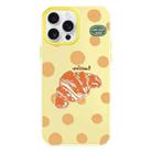 For iPhone 16 Pro Max Skin Feeling Jelly TPU Hybrid PC Phone Case(Polka Dot Croissant Yellow) - 1