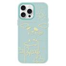 For iPhone 16 Pro Max Skin Feeling Jelly TPU Hybrid PC Phone Case(Rose Puppy Light Green) - 1