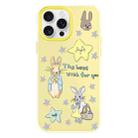 For iPhone 16 Pro Max Skin Feeling Jelly TPU Hybrid PC Phone Case(Star Rabbit Yellow) - 1