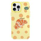 For iPhone 16 Pro Skin Feeling Jelly TPU Hybrid PC Phone Case(Polka Dot Croissant Yellow) - 1