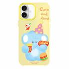 For iPhone 16 Plus Skin Feeling Jelly TPU Hybrid PC Phone Case(Elephant Burger Yellow) - 1