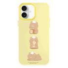 For iPhone 16 Plus Skin Feeling Jelly TPU Hybrid PC Phone Case(Bread Bear Yellow) - 1