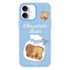 For iPhone 16 Plus Skin Feeling Jelly TPU Hybrid PC Phone Case(Biscuit Bear Blue) - 1