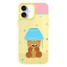 For iPhone 16 Plus Skin Feeling Jelly TPU Hybrid PC Phone Case(Bear Table Lamp Yellow) - 1