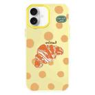 For iPhone 16 Plus Skin Feeling Jelly TPU Hybrid PC Phone Case(Polka Dot Croissant Yellow) - 1