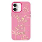 For iPhone 16 Plus Skin Feeling Jelly TPU Hybrid PC Phone Case(Rose Puppy Rose Red) - 1