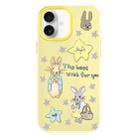 For iPhone 16 Plus Skin Feeling Jelly TPU Hybrid PC Phone Case(Star Rabbit Yellow) - 1