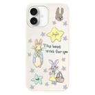 For iPhone 16 Plus Skin Feeling Jelly TPU Hybrid PC Phone Case(Star Rabbit Beige) - 1