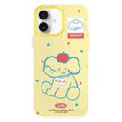 For iPhone 16 Skin Feeling Jelly TPU Hybrid PC Phone Case(Apple Elephant Yellow) - 1