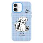 For iPhone 16 Skin Feeling Jelly TPU Hybrid PC Phone Case(Puppy Blue) - 1