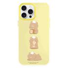 For iPhone 15 Pro Max Skin Feeling Jelly TPU Hybrid PC Phone Case(Bread Bear Yellow) - 1