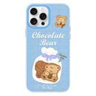 For iPhone 15 Pro Max Skin Feeling Jelly TPU Hybrid PC Phone Case(Biscuit Bear Blue) - 1