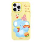 For iPhone 15 Pro Skin Feeling Jelly TPU Hybrid PC Phone Case(Elephant Burger Yellow) - 1