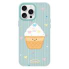 For iPhone 15 Pro Skin Feeling Jelly TPU Hybrid PC Phone Case(Ice Cream Polka Dot Light Green) - 1