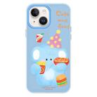 For iPhone 15 Plus Skin Feeling Jelly TPU Hybrid PC Phone Case(Elephant Burger Blue) - 1