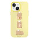 For iPhone 15 Plus Skin Feeling Jelly TPU Hybrid PC Phone Case(Bread Bear Yellow) - 1