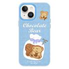 For iPhone 15 Plus Skin Feeling Jelly TPU Hybrid PC Phone Case(Biscuit Bear Blue) - 1