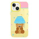 For iPhone 15 Plus Skin Feeling Jelly TPU Hybrid PC Phone Case(Bear Table Lamp Yellow) - 1