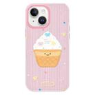 For iPhone 15 Plus Skin Feeling Jelly TPU Hybrid PC Phone Case(Ice Cream Polka Dot Pink) - 1