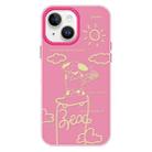 For iPhone 15 Plus Skin Feeling Jelly TPU Hybrid PC Phone Case(Rose Puppy Rose Red) - 1