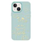 For iPhone 15 Plus Skin Feeling Jelly TPU Hybrid PC Phone Case(Rose Puppy Light Green) - 1