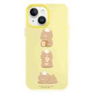 For iPhone 15 Skin Feeling Jelly TPU Hybrid PC Phone Case(Bread Bear Yellow) - 1