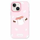 For iPhone 15 Skin Feeling Jelly TPU Hybrid PC Phone Case(Sports Baseball Pink) - 1