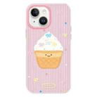 For iPhone 15 Skin Feeling Jelly TPU Hybrid PC Phone Case(Ice Cream Polka Dot Pink) - 1