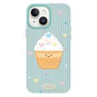 For iPhone 15 Skin Feeling Jelly TPU Hybrid PC Phone Case(Ice Cream Polka Dot Light Green) - 1