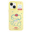 For iPhone 15 Skin Feeling Jelly TPU Hybrid PC Phone Case(Apple Elephant Yellow) - 1