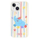 For iPhone 15 Skin Feeling Jelly TPU Hybrid PC Phone Case(Elephant Wearing Socks White) - 1