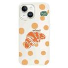 For iPhone 15 Skin Feeling Jelly TPU Hybrid PC Phone Case(Polka Dot Croissant White) - 1