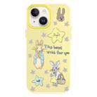 For iPhone 15 Skin Feeling Jelly TPU Hybrid PC Phone Case(Star Rabbit Yellow) - 1