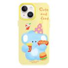 For iPhone 14 Plus Skin Feeling Jelly TPU Hybrid PC Phone Case(Elephant Burger Yellow) - 1