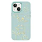 For iPhone 14 Plus Skin Feeling Jelly TPU Hybrid PC Phone Case(Rose Puppy Light Green) - 1