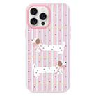 For iPhone 14 Pro Max Skin Feeling Jelly TPU Hybrid PC Phone Case(Line Puppy Yellow) - 1