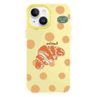 For iPhone 13 Skin Feeling Jelly TPU Hybrid PC Phone Case(Polka Dot Croissant Yellow) - 1