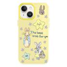 For iPhone 13 Skin Feeling Jelly TPU Hybrid PC Phone Case(Star Rabbit Yellow) - 1