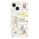 For iPhone 13 Skin Feeling Jelly TPU Hybrid PC Phone Case(Star Rabbit Beige) - 1