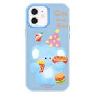 For iPhone 12 Skin Feeling Jelly TPU Hybrid PC Phone Case(Elephant Burger Blue) - 1