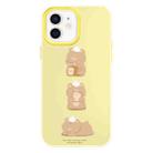 For iPhone 12 Skin Feeling Jelly TPU Hybrid PC Phone Case(Bread Bear Yellow) - 1