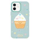 For iPhone 12 Skin Feeling Jelly TPU Hybrid PC Phone Case(Ice Cream Polka Dot Light Green) - 1