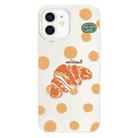 For iPhone 12 Skin Feeling Jelly TPU Hybrid PC Phone Case(Polka Dot Croissant White) - 1