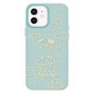 For iPhone 12 Skin Feeling Jelly TPU Hybrid PC Phone Case(Rose Puppy Light Green) - 1