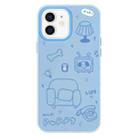 For iPhone 11 Skin Feeling Jelly TPU Hybrid PC Phone Case(Line Puppy Blue) - 1