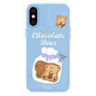 For iPhone X / XS Skin Feeling Jelly TPU Hybrid PC Phone Case(Biscuit Bear Blue) - 1