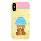 For iPhone X / XS Skin Feeling Jelly TPU Hybrid PC Phone Case(Bear Table Lamp Yellow) - 1